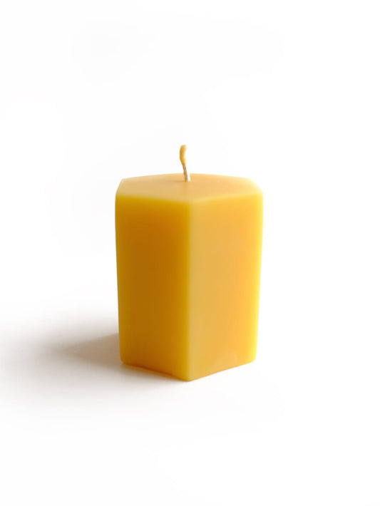 Beeswax Hexagon Pillar Candle, Small