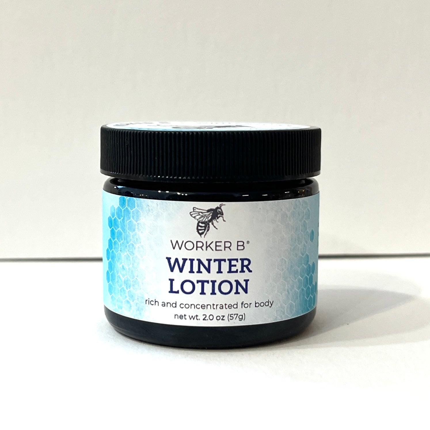 Jar of Worker B Winter Lotion on a white background