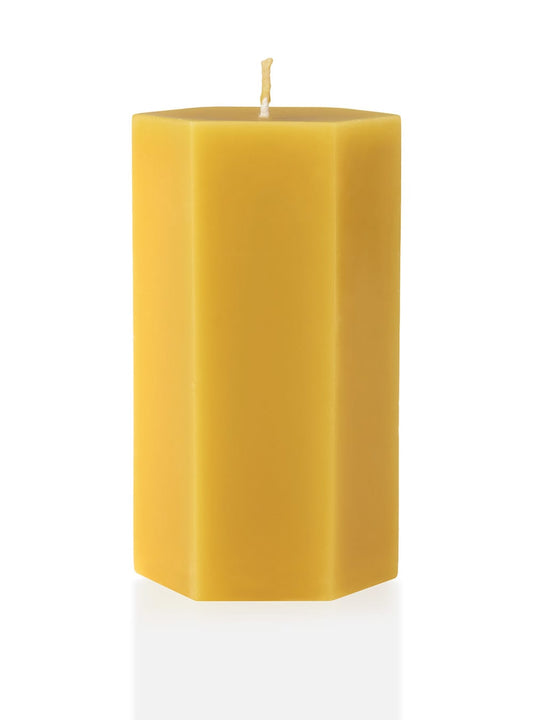 Beeswax Hexagon Pillar Candle, Tall